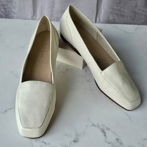 Rare NWT Enzo Anjiolini White Leather Slip On Flats Women Size 7M